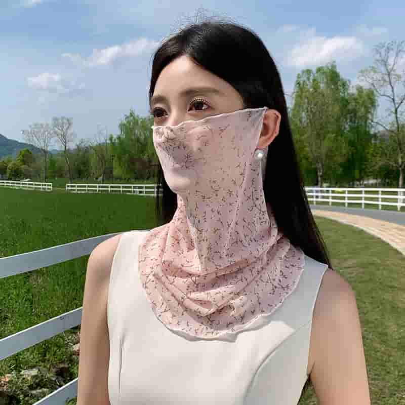 🧣🌺Summer Multifunctional Mesh Neck Gaiter – Face Cover/Scarf/Ear-loop Scarf 3-in-1, Breathable & Sun Protection