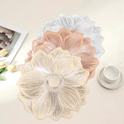Lotus-Shaped Heat-Resistant Placemat – Washable & Anti-Slip | Elegant Table Decor