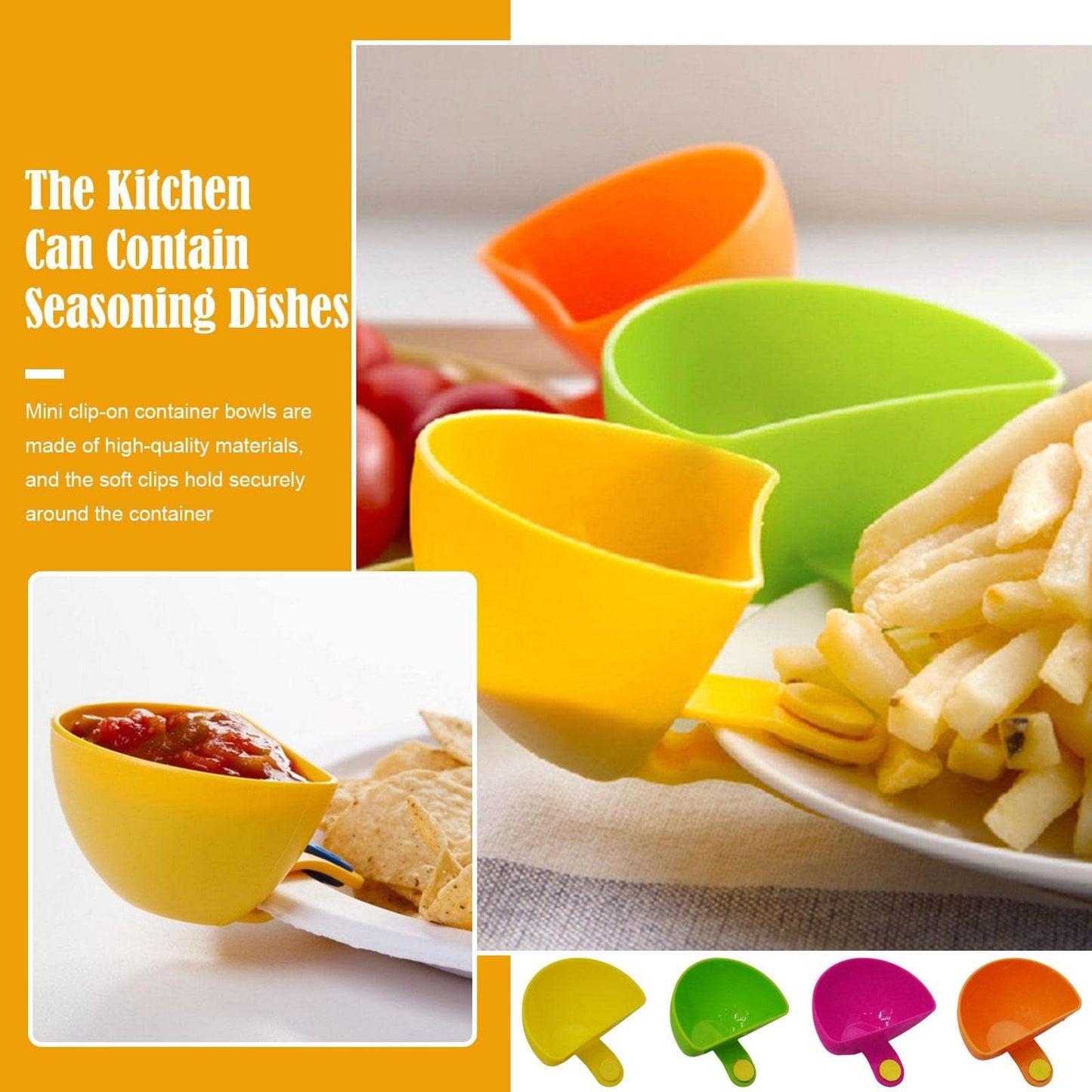 Dip Clip Bowl Plate Holder(4 Pcs/Set)