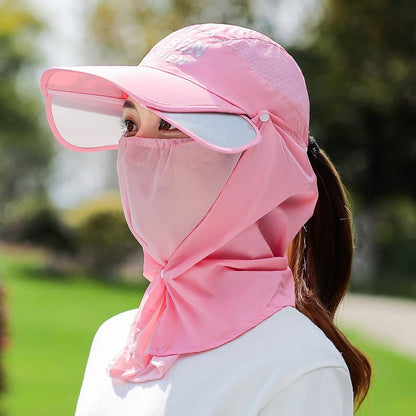 4-in-1 Extendable Brim Sun & Bug Hat – Neck Flap + Insect Veil + Face Cover, UPF Unisex Baseball Cap
