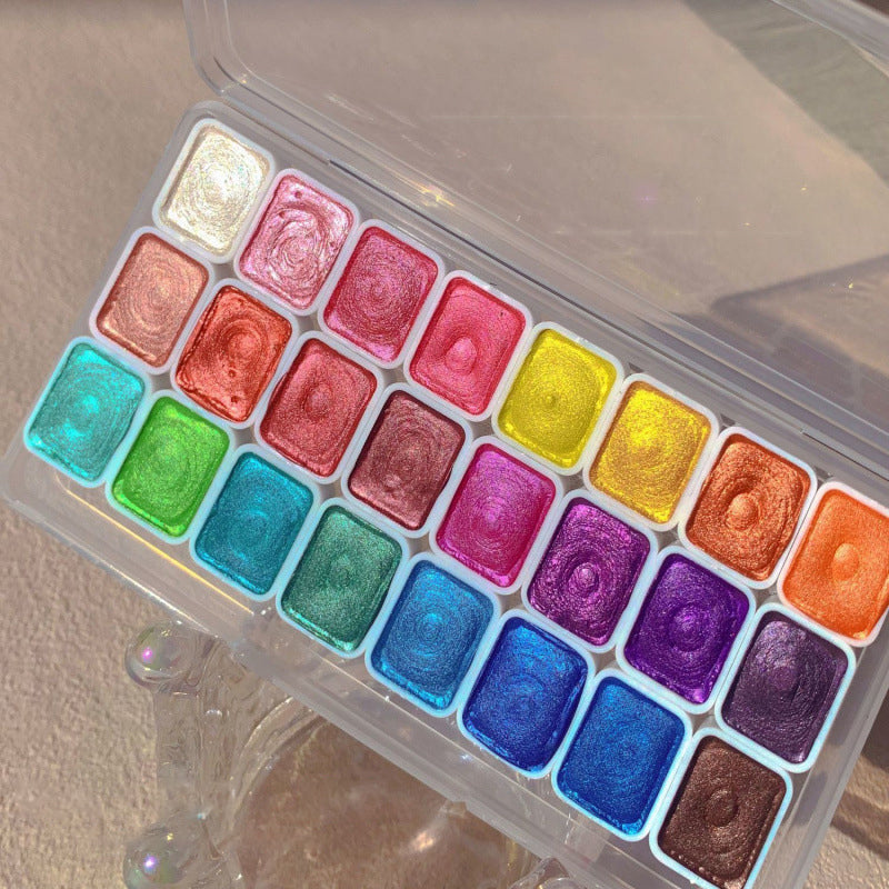 Pearlescent Watercolor Paint Kit | Solid Blocks | Great Coverage
