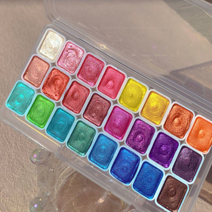 Pearlescent Watercolor Paint Kit | Solid Blocks | Great Coverage