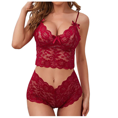 Lace Sheer Sexy Lingerie Three-Point Bustier Bandeau