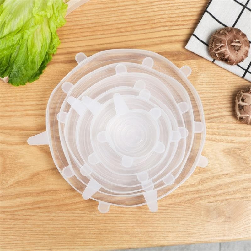 Multifunctional Silicone Food Storage Lids – Airtight & Leak-Proof, Heat & Cold Resistant, 6-Piece Set