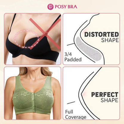 Comfortable Front-Clasp Bra with Slim Closure