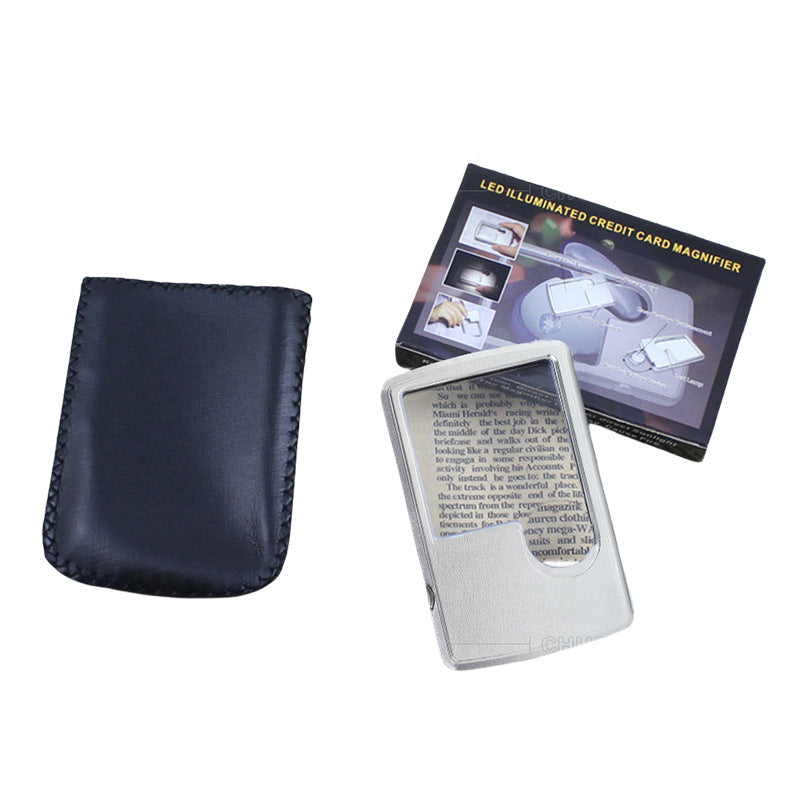 Card-Style Magnifying Glass – Slim with Light, Clear for Small Text