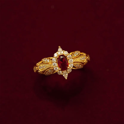 High-end Sparkling Ruby Open Ring That Brightens The Complexion