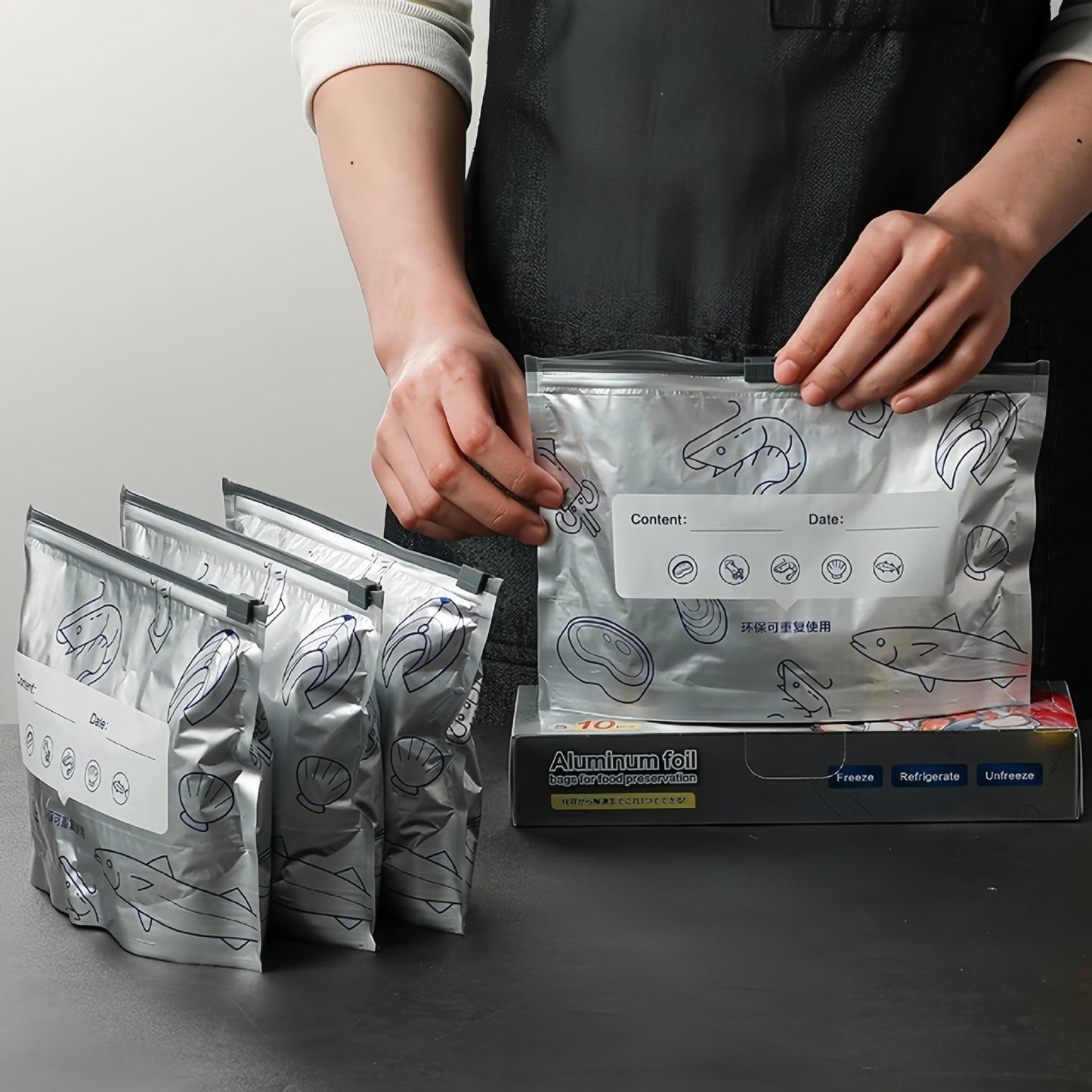 Reusable Aluminum Foil Sealable Storage Bags – Airtight & Moisture-Proof, Perfect for Fridge, Travel & Organization