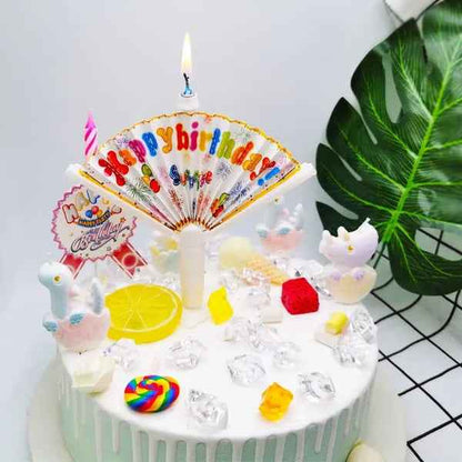 🎂Time-Delay Magic Blooming Candle – Lights & Opens Into a Fan