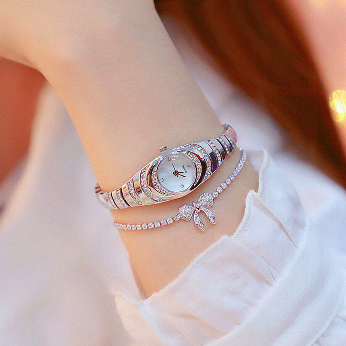 Women’s Rhinestone Bracelet Watch