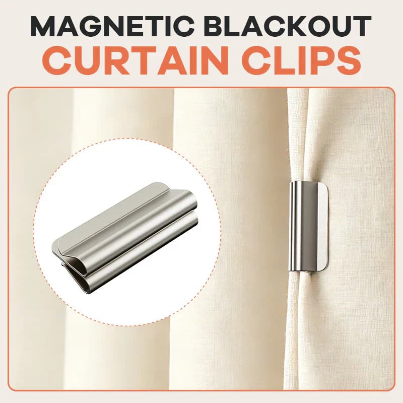 Magnetic Curtain Buckles 4-Pack – Light-Blocking & Fixing, No-Drill, Strong Magnets, Easy Open & Close