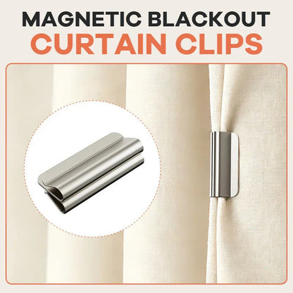 Magnetic Curtain Buckles 4-Pack – Light-Blocking & Fixing, No-Drill, Strong Magnets, Easy Open & Close