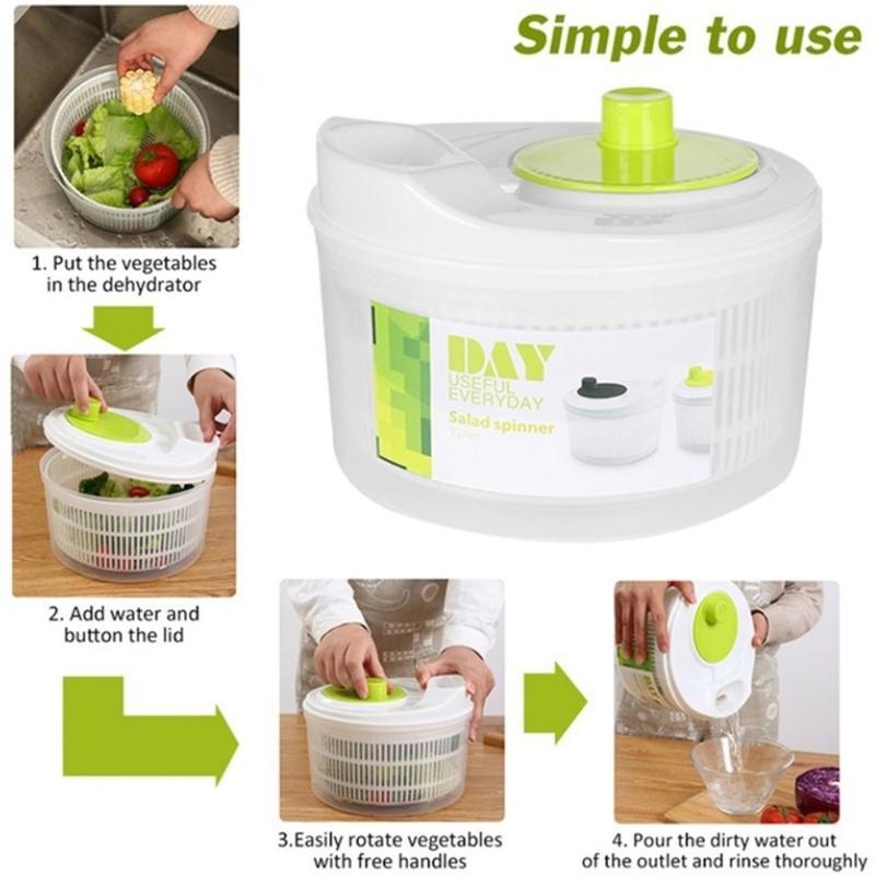 3L Manual Veggie Spinner – Spin Dry After Washing