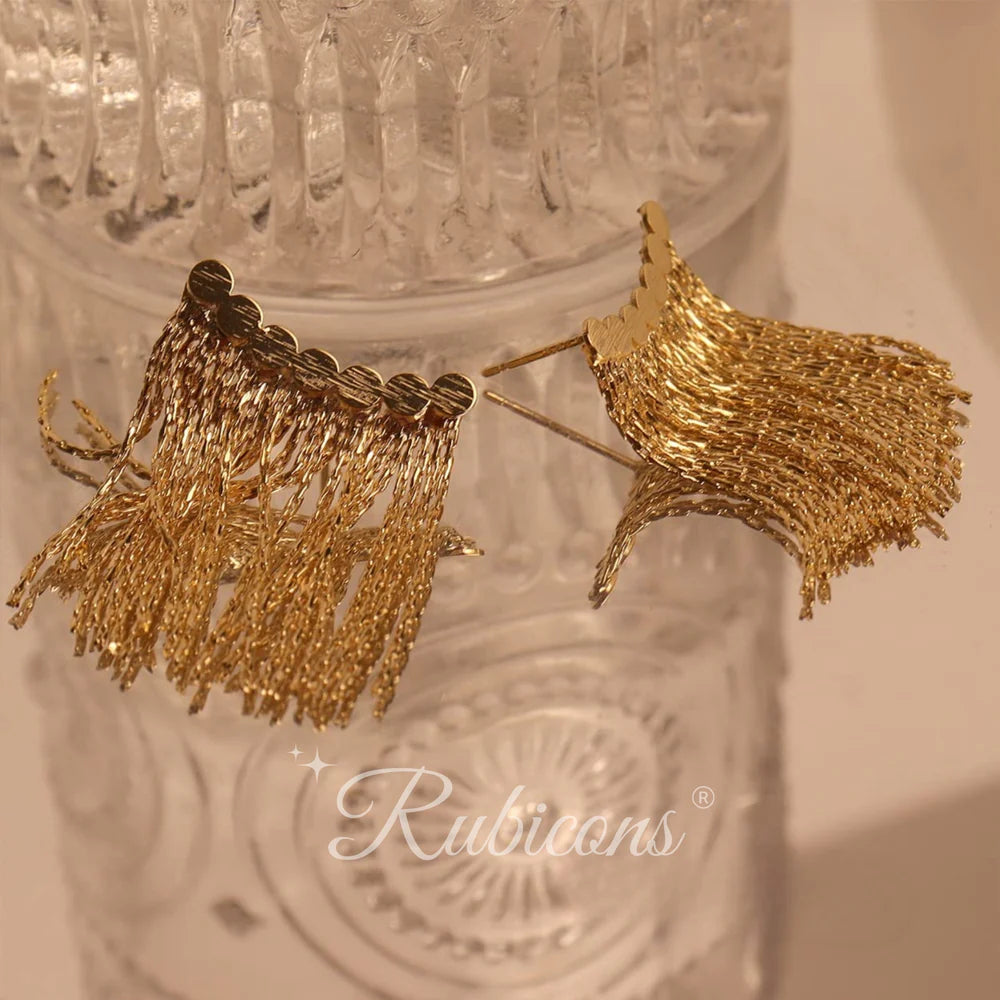 Retro Metallic Tassel Earrings
