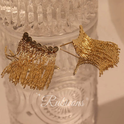 Retro Metallic Tassel Earrings