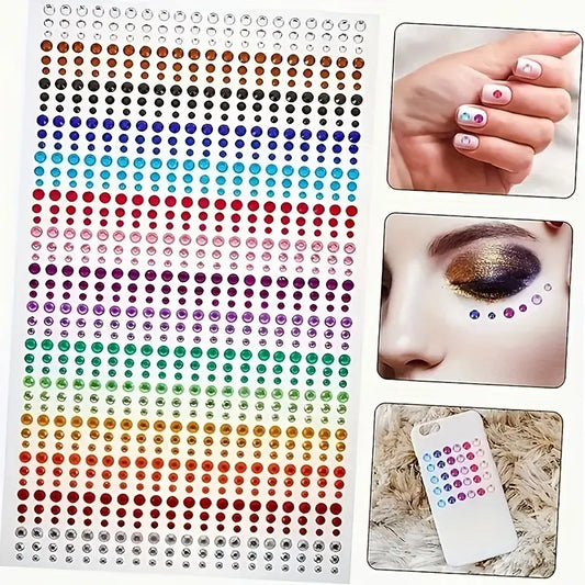 3D Acrylic Diamond Stickers – 900 Pieces in 15 Vibrant Colors