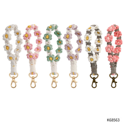 Soft Floral Hand-Woven Keychain