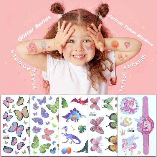 Cartoon Glitter Tattoo Stickers