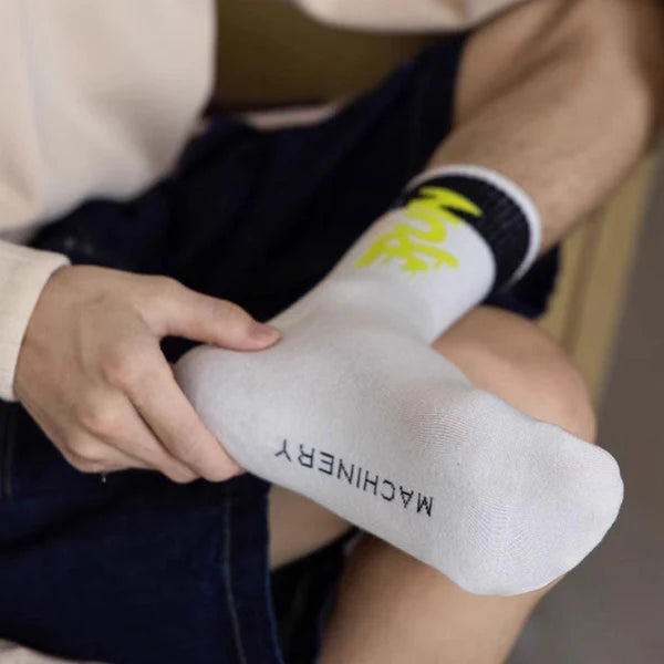 Letter Blocking Mid-Calf Socks
