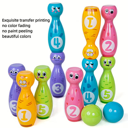 Bowling Toy Set With Cartoon Fun Expressions