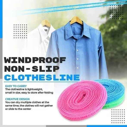 💨 Windproof Non-Slip Clothesline – Stays in Place, Clothes Won’t Slide, Perfect for Outdoor Drying