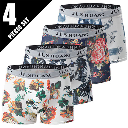 4-Pack Men's Ice Silk Boxer Briefs, Ultra Cooling, Breathable & Stretch