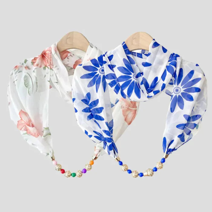 Multifunctional Chiffon Beads Pendant Scarf