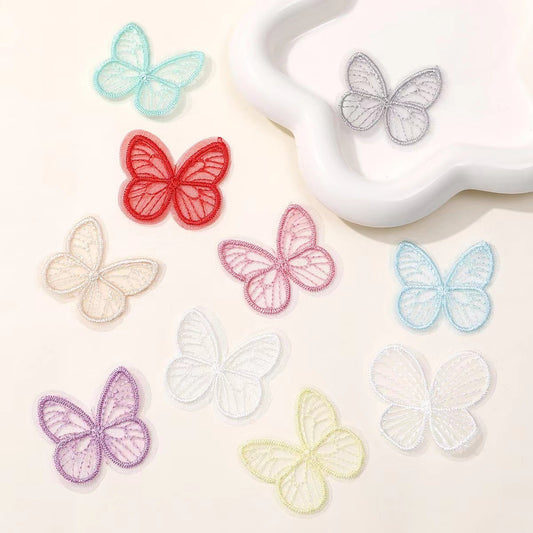 Embroidered Butterfly Gauze Fabric Suitable for Sewing, Embroidery, Decoration