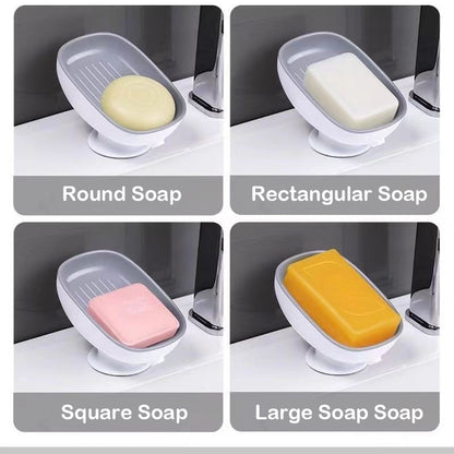 Creative Wall-Mounted Soap Dish | Drainable Suction Holder | No Water Build-up