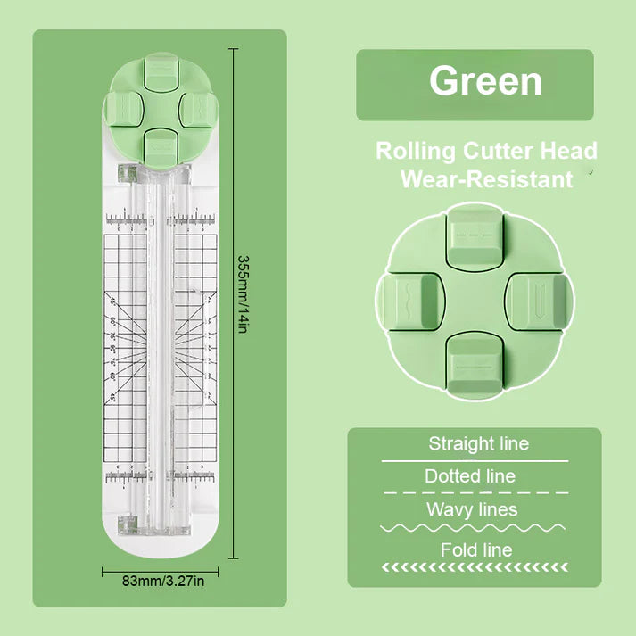 4-in-1 Paper Trimmer – Straight, Wave, Perforated & Creasing Blades