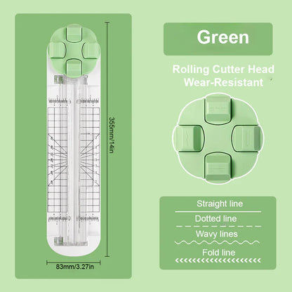 4-in-1 Paper Trimmer – Straight, Wave, Perforated & Creasing Blades