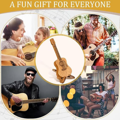 Mini Cute Edition Wooden Guitar Plectrum Case