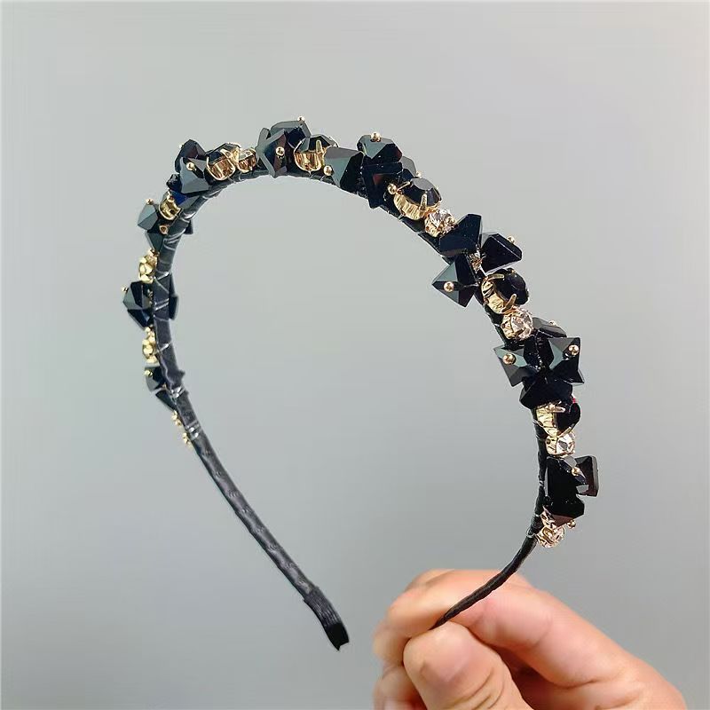 Baroque Luxury Greek Style Metallic Leaf Rhinestone Headband