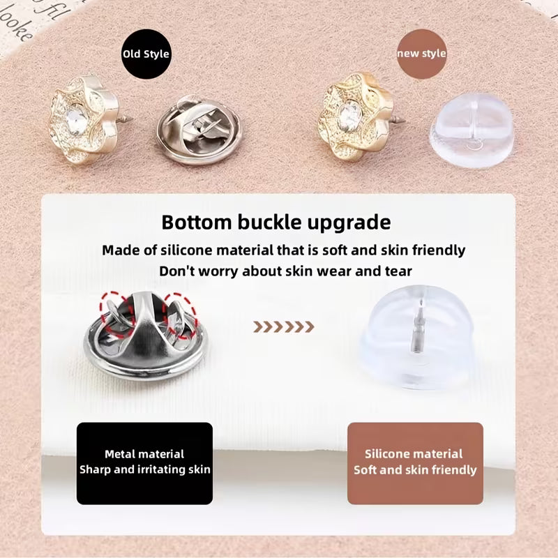 10 Pcs/Set Anti-Exposure Fixed Brooches · Pearl Rhinestone Brooch Set