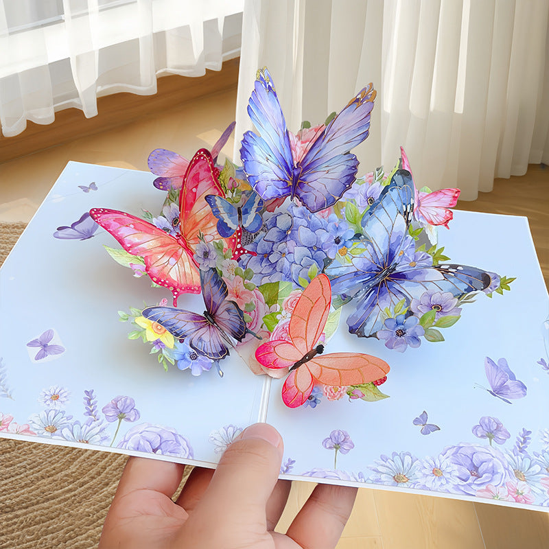 Vibrant 3D Butterfly & Daisy Pop-Up Greeting Card