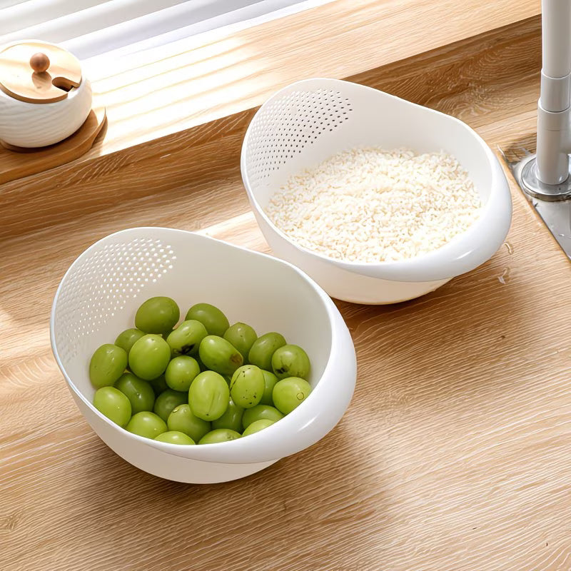 Rice Washing Draining Basket Kitchen Vegetable Fruit Washing Basket