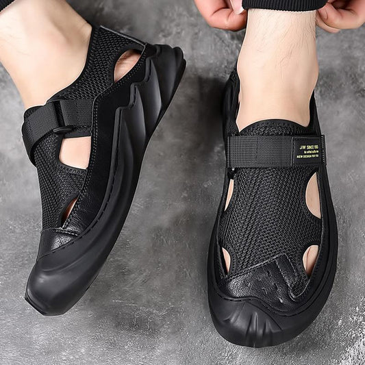 Men's Buckled Knitted Sandals