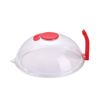 Microwave Splatter Cover with Steamer – Clear, Built-in Steaming Tray