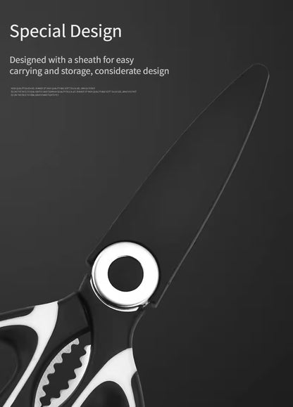 Sharp, durable stainless steel shears – Effortless cutting of chicken, fish, meat, and bones.
