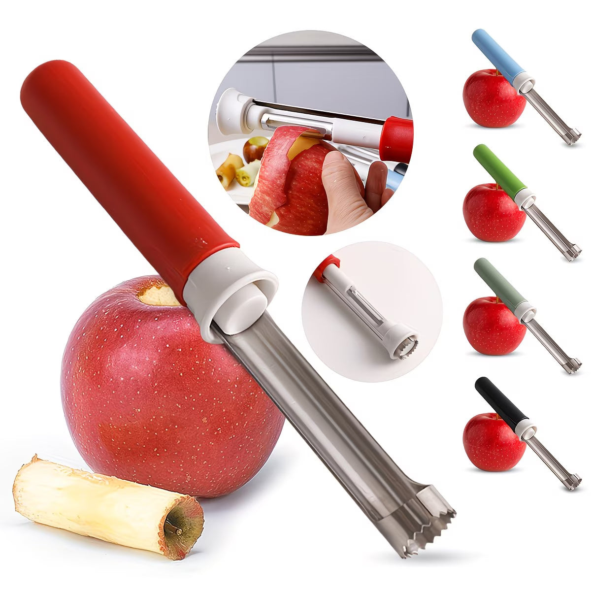 Stainless Steel 2-in-1 Fruit Corer and Peeler