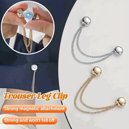 5PCS Metal Multifunctional Magnetic Clothing Chain Clips – Strong Magnetic Fasteners for Pants Legs, Hijabs, Sleeves & Shirt Hems