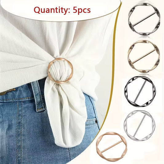 【5 Pcs】Multi-Functional Metal Scarf Buckle, Belt Buckle, Waist Cinch