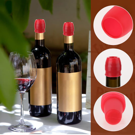 [5 PCS] Universal Reusable Silicone Bottle Stoppers – Leak-Proof Food-Grade Bottle Seals