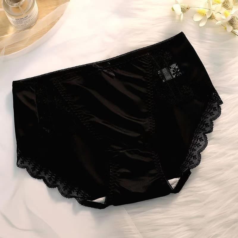 Women’s Ice Silk Seamless High Waist Lace Panties – Soft & Breathable