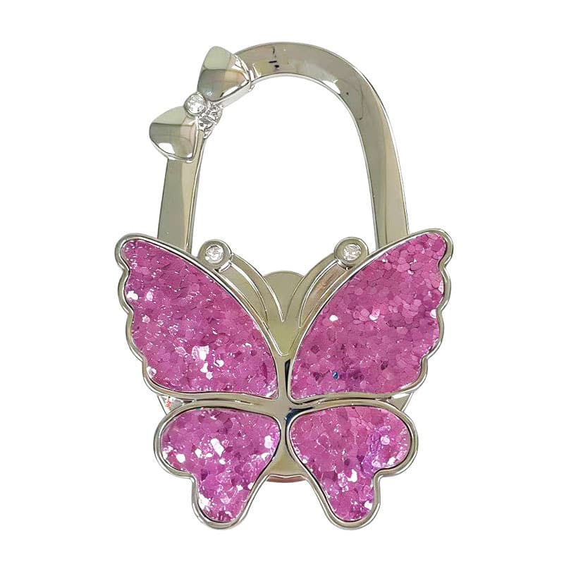 🦋✨ Sparkly Butterfly Foldable Handbag Hook – Cute Portable Non-Slip Purse Hanger for Girls, Travel & Restaurants