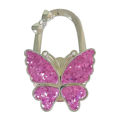 🦋✨ Sparkly Butterfly Foldable Handbag Hook – Cute Portable Non-Slip Purse Hanger for Girls, Travel & Restaurants