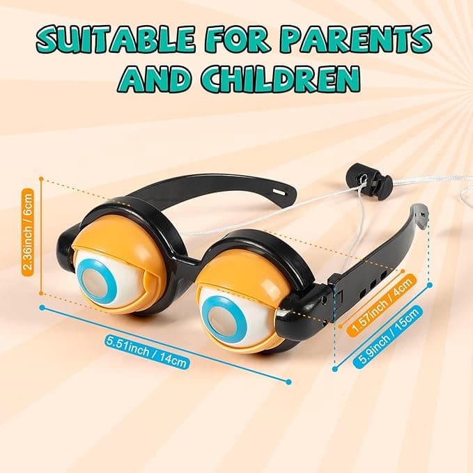 Funny Glasses with Winking Eye Mechanism – Blinking Eye Gag Glasses for Party Favors & Novelty Gifts