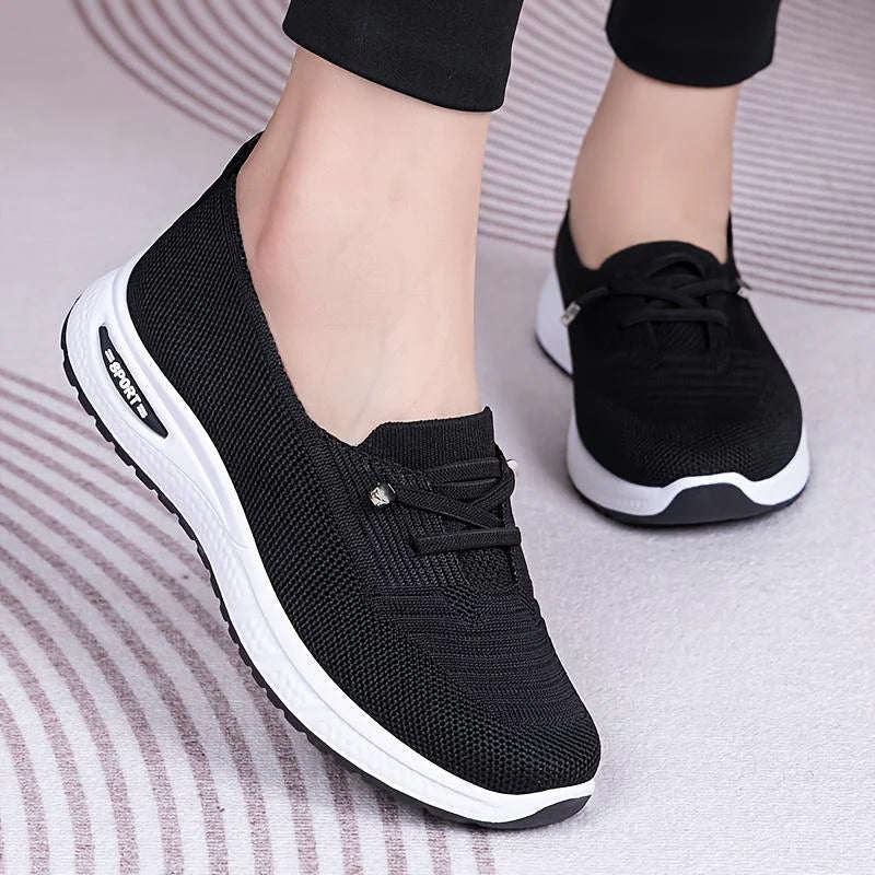 【High Quality】Women’s Breathable Mesh Knitted Low Top Walking Shoes — Lightweight, Non-Slip