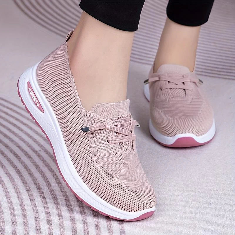 【High Quality】Women’s Breathable Mesh Knitted Low Top Walking Shoes — Lightweight, Non-Slip