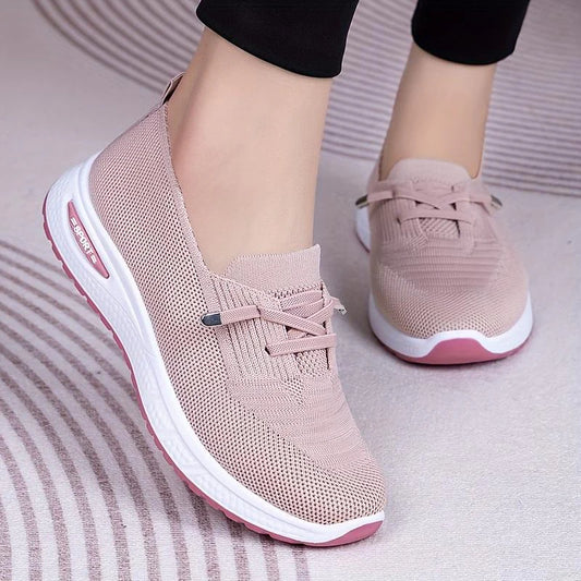 【High Quality】Women’s Breathable Mesh Knitted Low Top Walking Shoes — Lightweight, Non-Slip